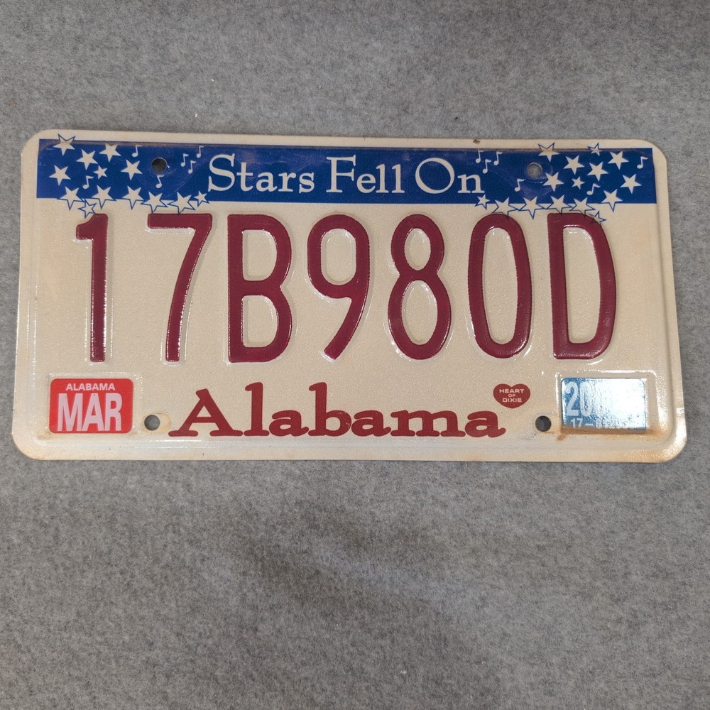 2007 Alabama Stars Fell On License Plate 17B980D Souvenir Collectible - Picture 1 of 1